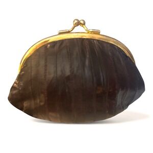 Vintage Leather Kisslock Pouch